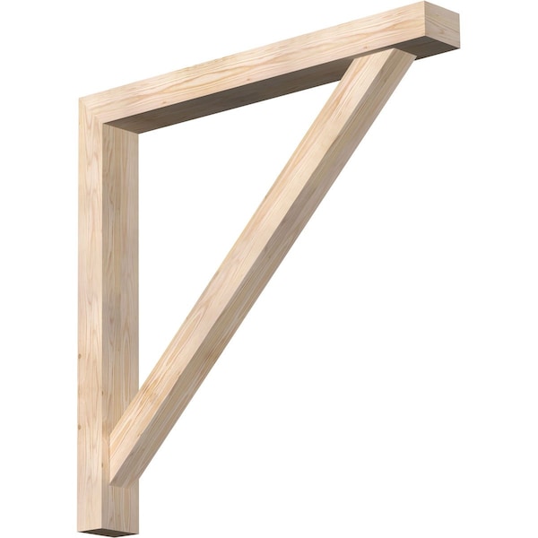 Ekena Millwork Traditional Block Smooth Bracket w/ Offset Brace, Douglas Fir, 5 1/2"W x 46"D x 46"H BKT0604X46X46TRA05SDF - main